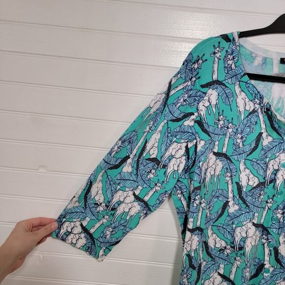Talbots Plus Size 3XP Petite Cardigan Sweater Preppy Giraffe Print Safari Preppy - Picture 3 of 9